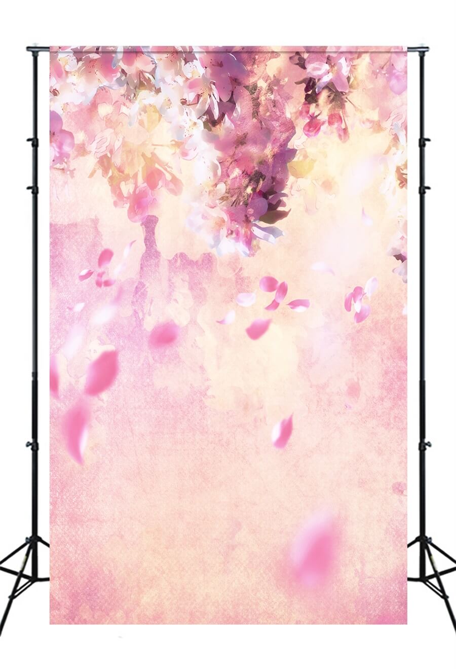 Ölgemälde Dreamy Pink Flower Tree Petals Falling Backdrop M12-33