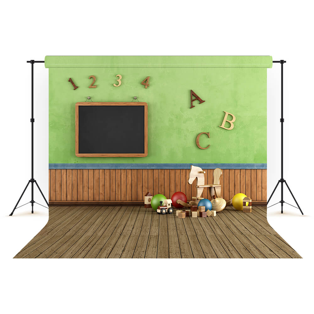 Vintage Hintergrund für Spielzimmer Schulanfang M5-135