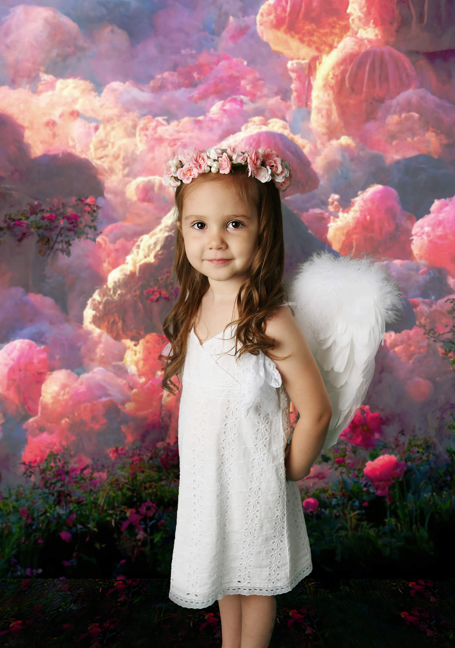 Fantasy Pink Mushroom House Castle Hintergrund M5-151