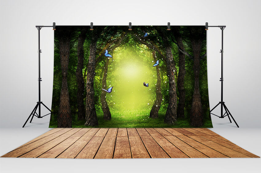 Mythische Waldschmetterlinge Magischer Lichthintergrund M5-159