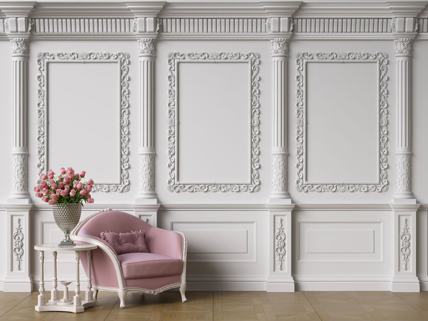 Raum-Innenraum Retro Wand Sessel Hintergrund M5-31