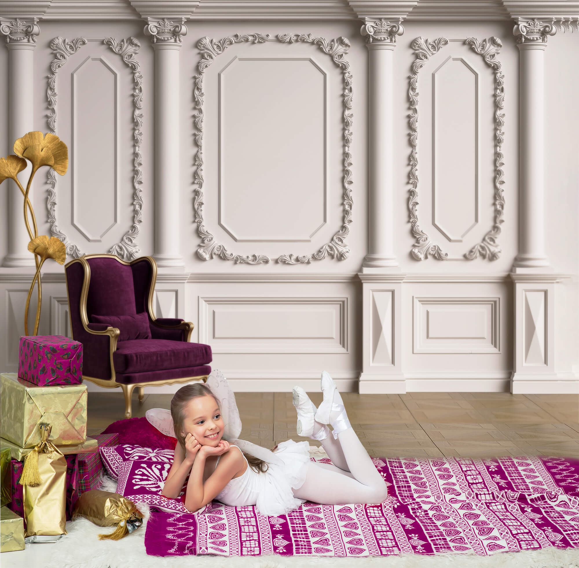 Vintage-schicker Wand Fotoautomaten Hintergrund M5-32