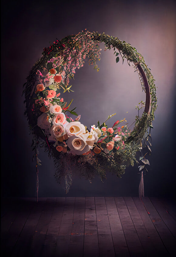 Hängender Floraler Halo Ring Abstrakter Hintergrund M5-57