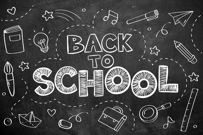 Zurück zur Schule Handbemalter Tafel Hintergrund M5-82