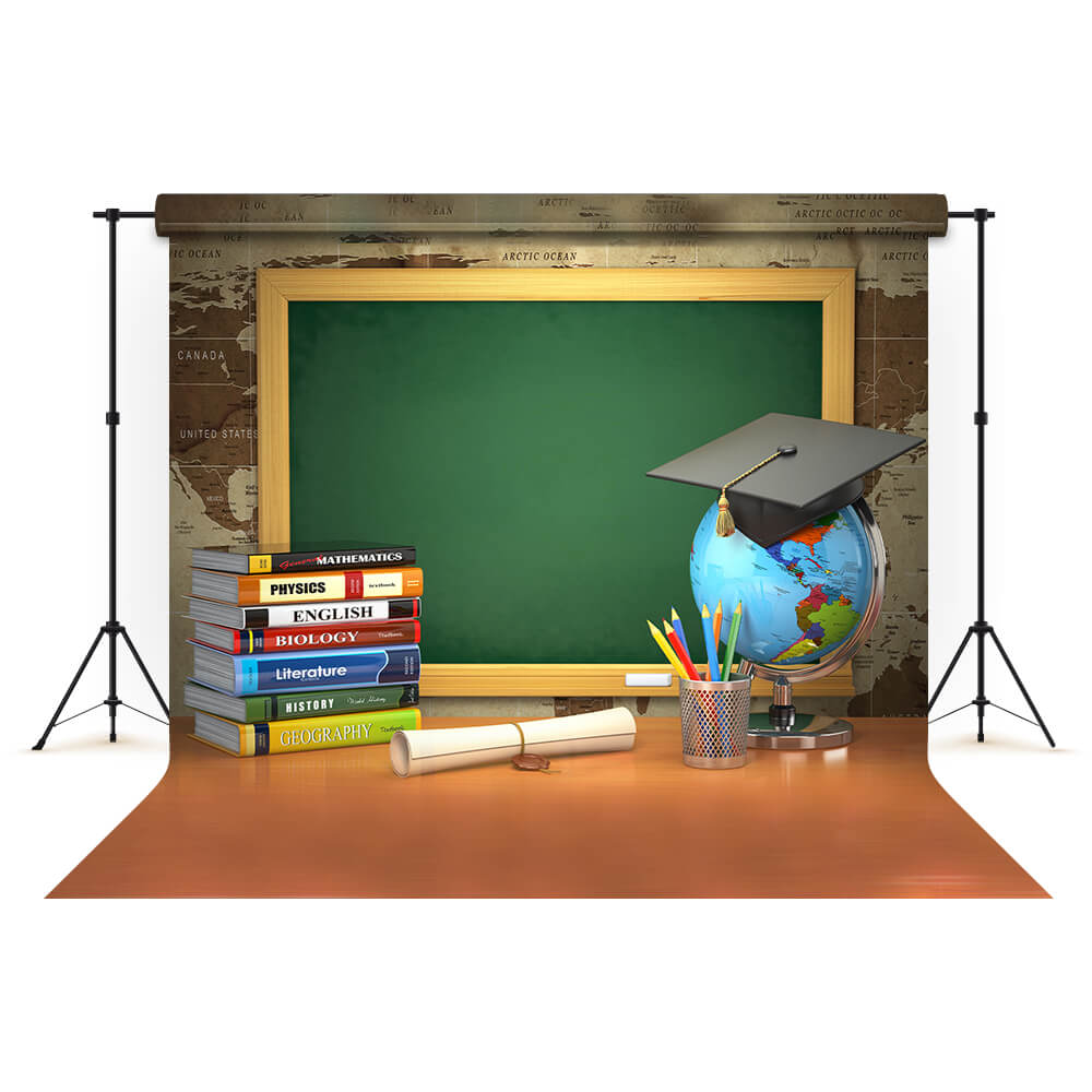 Tafel Bücher Karte Zurück zur Schule Hintergrund M5-92