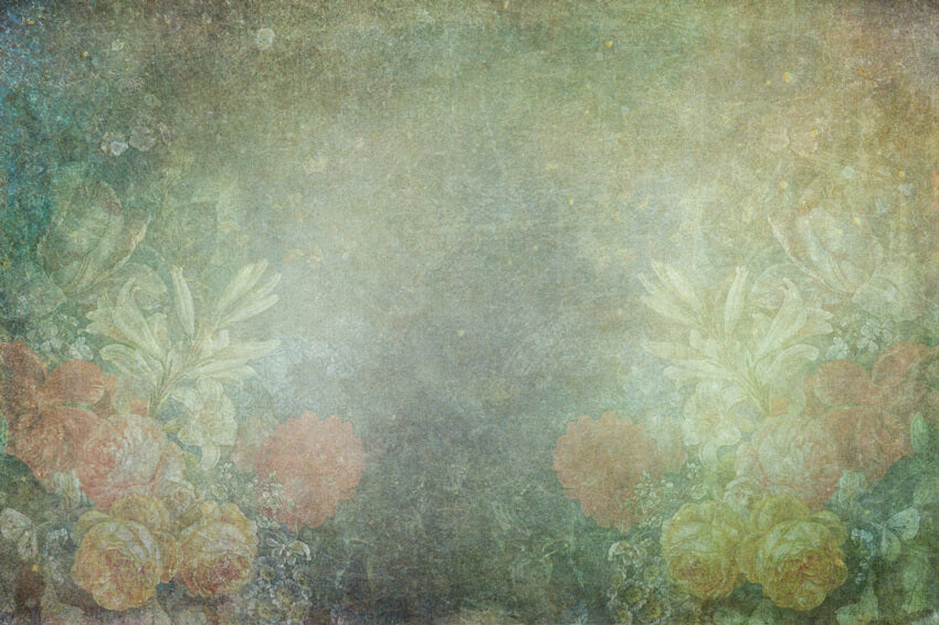 Vintage Grüner Abstrakter Blumen Kunsthintergrund M6-111