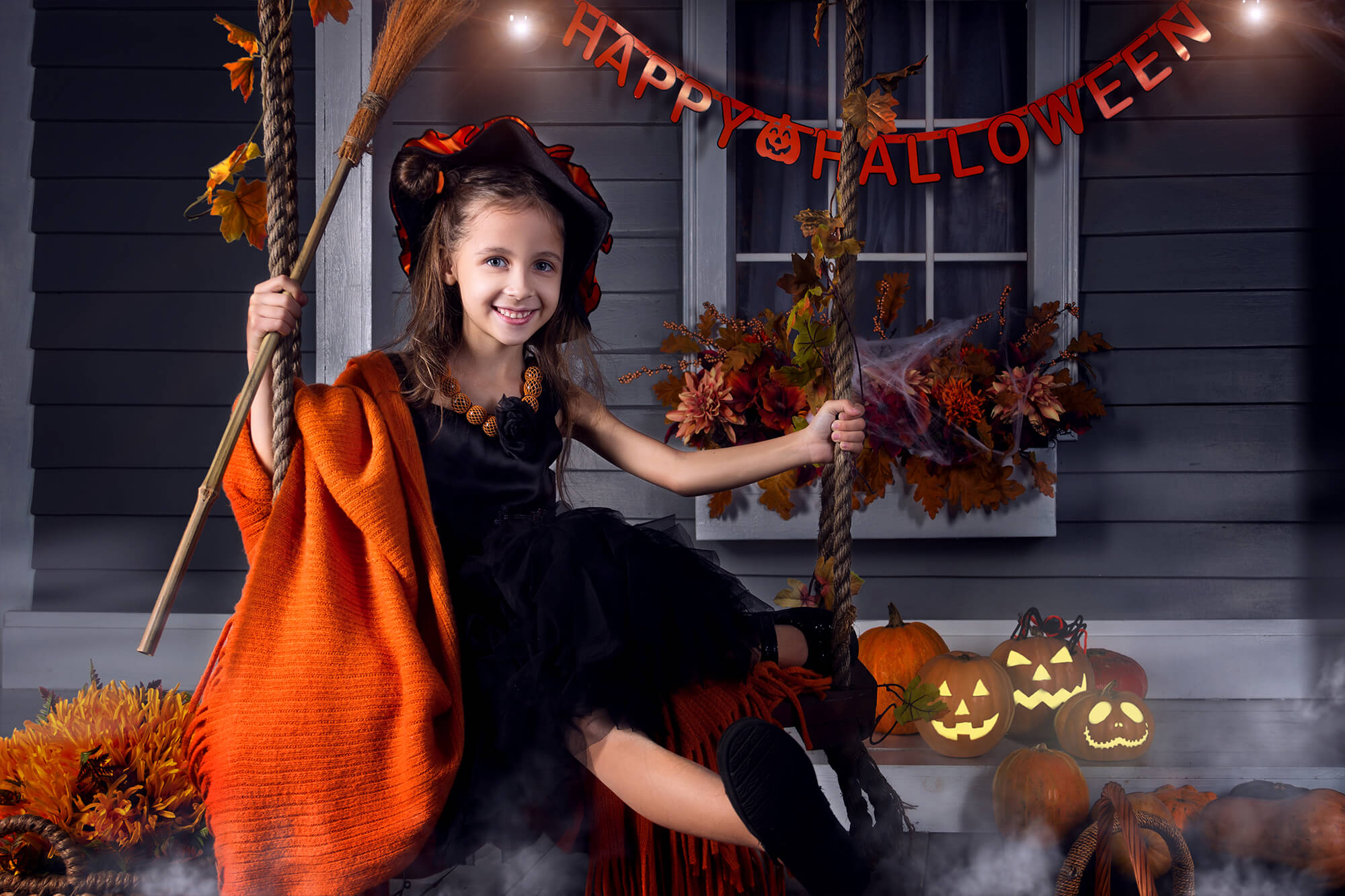 Kürbis Halloween Party Dekorations Hintergrund M6-128