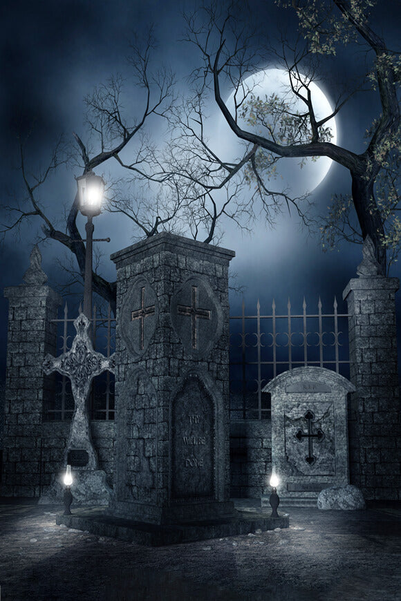Halloween Mondnacht Horror Grab Hintergrund M6-136