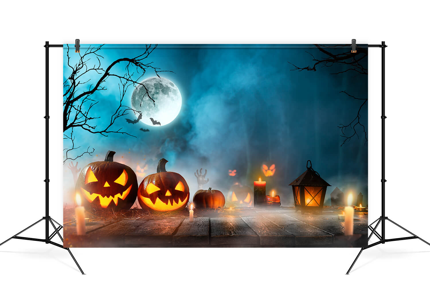 Gruselige Nacht Vollmond Halloween Hintergrund M6-33