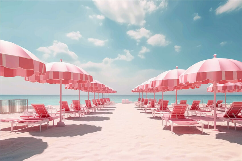 Rosa Sommer Strand Modepuppen Hintergrund M7-103