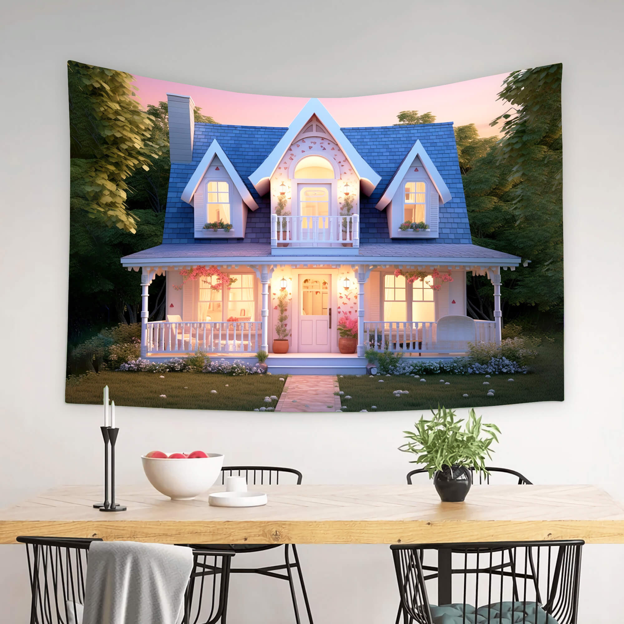 Mode Puppe Fantasy Haus Lichter Hintergrund M8-37