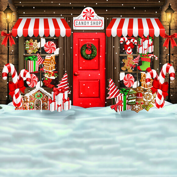 Weihnachten Candy Shop Schnee Fotografie Hintergrund M8-78(NUR 1)