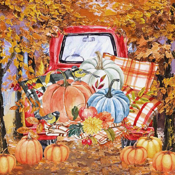Herbst Rot LKW Kürbis Thanksgiving Tag Hintergrund M9-29