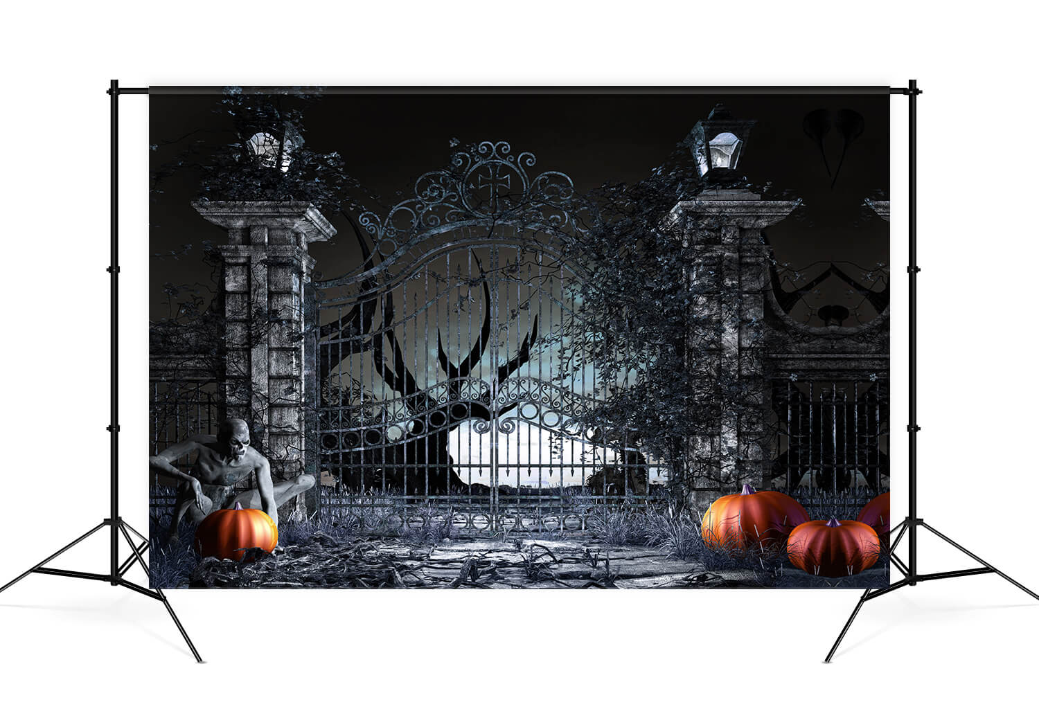 Halloween Nacht Spooky Gates Kürbis Kulisse M9-53