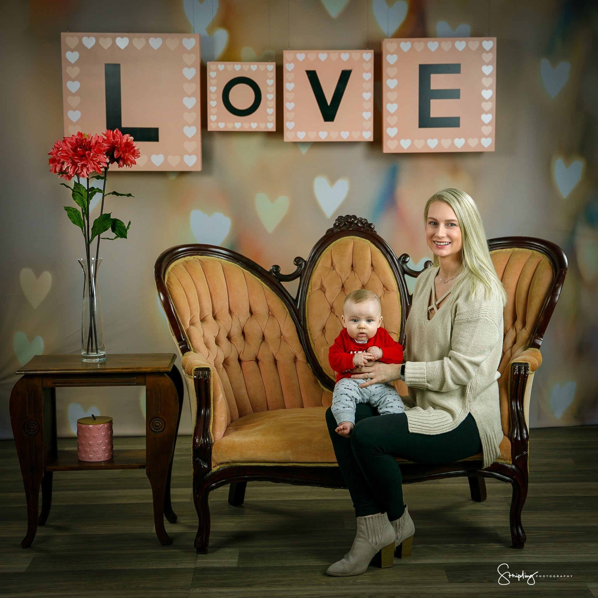 Pastell Herz Bokeh Fotostudio Hintergrund MR-0046(NUR 1)