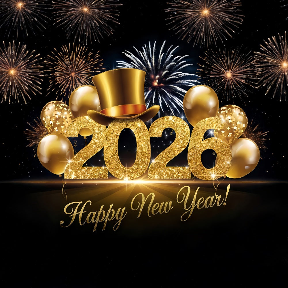Frohes Neues Jahr Fotohintergrund Glitzerballons Festliche Jubelrufe Neujahrshintergrund MRR10-12