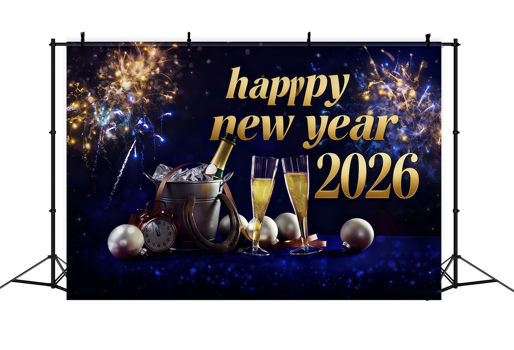 Neujahr Hintergrund Champagner-Toast Mitternachtsfeier Frohes Neues Jahr Hintergrund MRR10-3