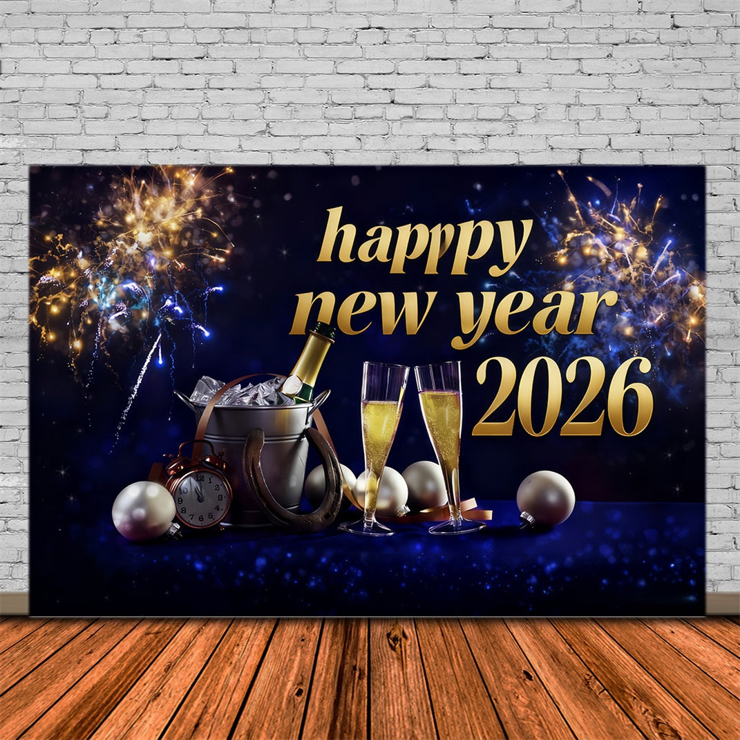Neujahr Hintergrund Champagner-Toast Mitternachtsfeier Frohes Neues Jahr Hintergrund MRR10-3