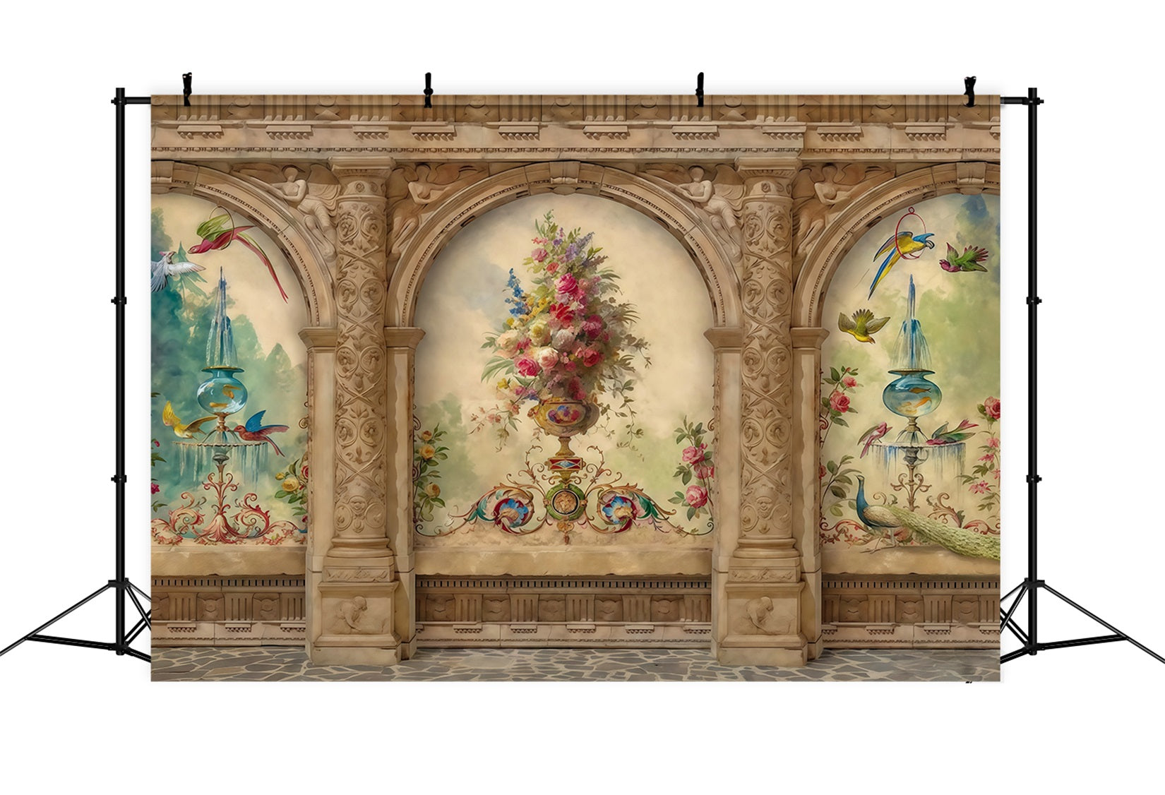 Vintage-Hintergrund Vintage-Blumenwandkunst Antiker Hintergrund MRR10-32