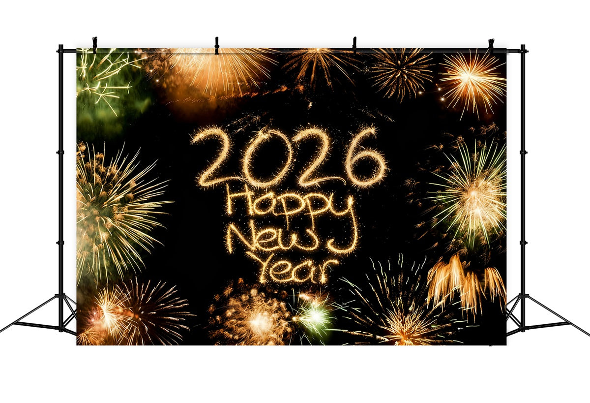 2026 Frohes Neues Jahr Hintergrund Brillantes Feuerwerk Countdown Silvester Hintergrund MRR10-4