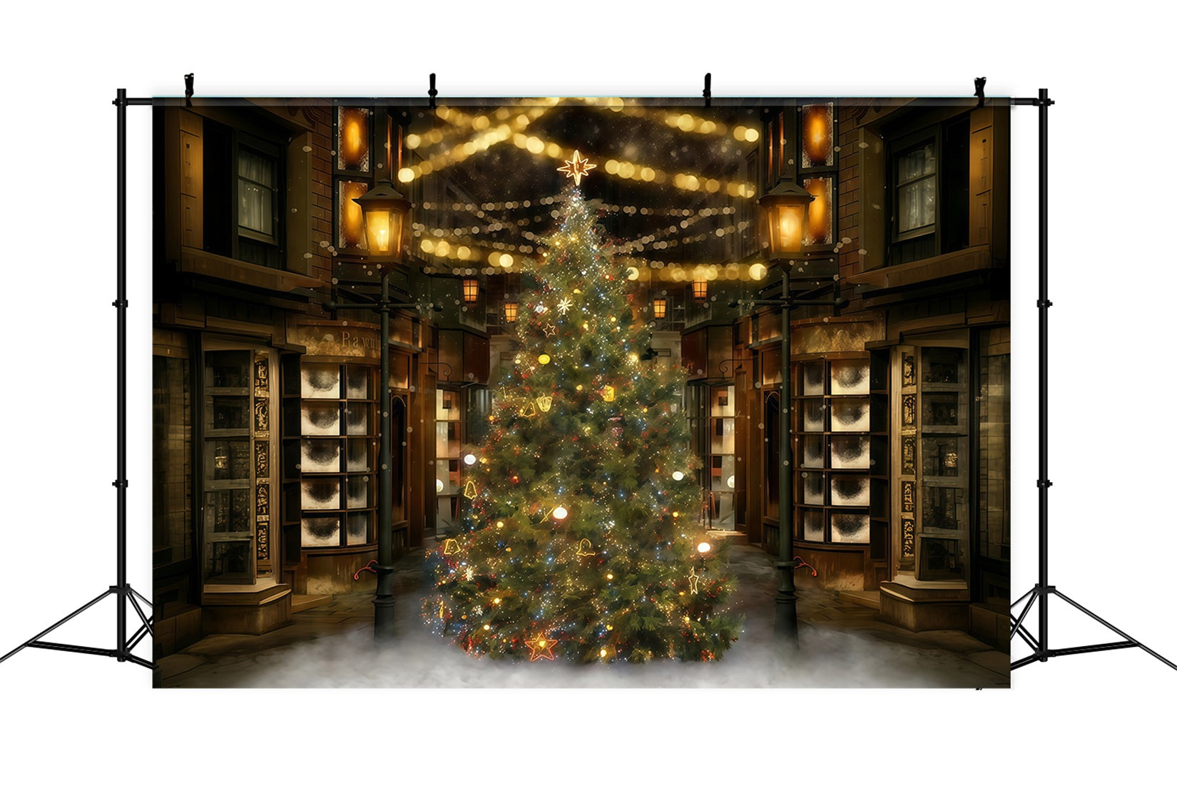 Weihnachtsbaumkulisse Festliche Nachtstraße Weihnachtskulisse MRR10-42