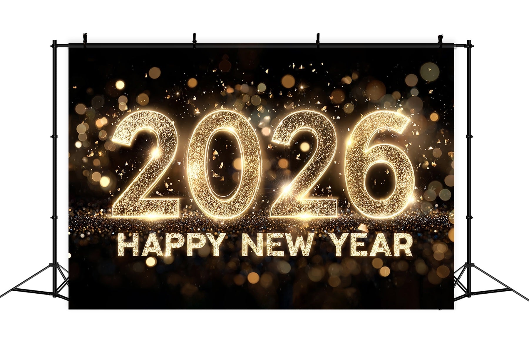 Frohes Neues Jahr Hintergrund Goldener Glitzer Feier Zahlen Neujahr Hintergrund MRR10-5
