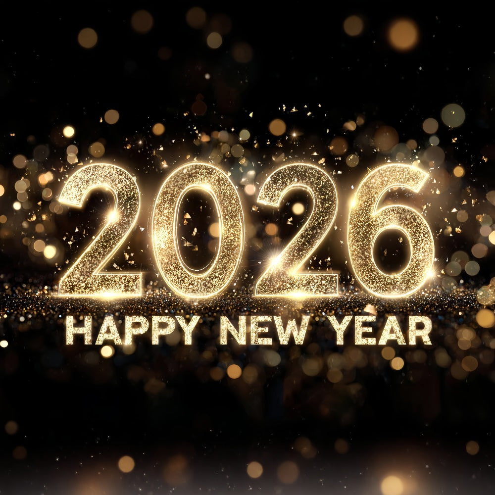 Frohes Neues Jahr Hintergrund Goldener Glitzer Feier Zahlen Neujahr Hintergrund MRR10-5