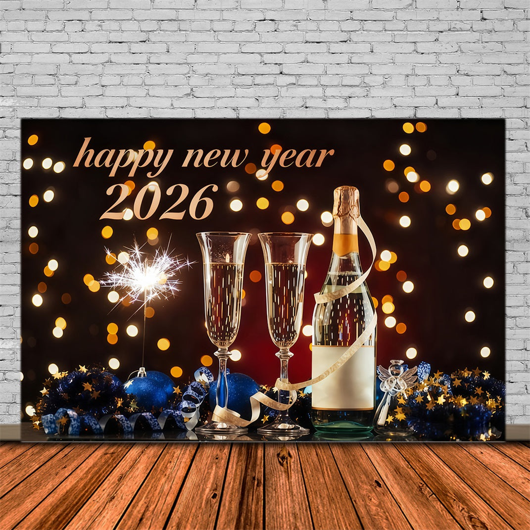 Silvester-Hintergrund Eleganter Toast Mitternachtslichter Frohes Neues Jahr-Hintergrund MRR10-7