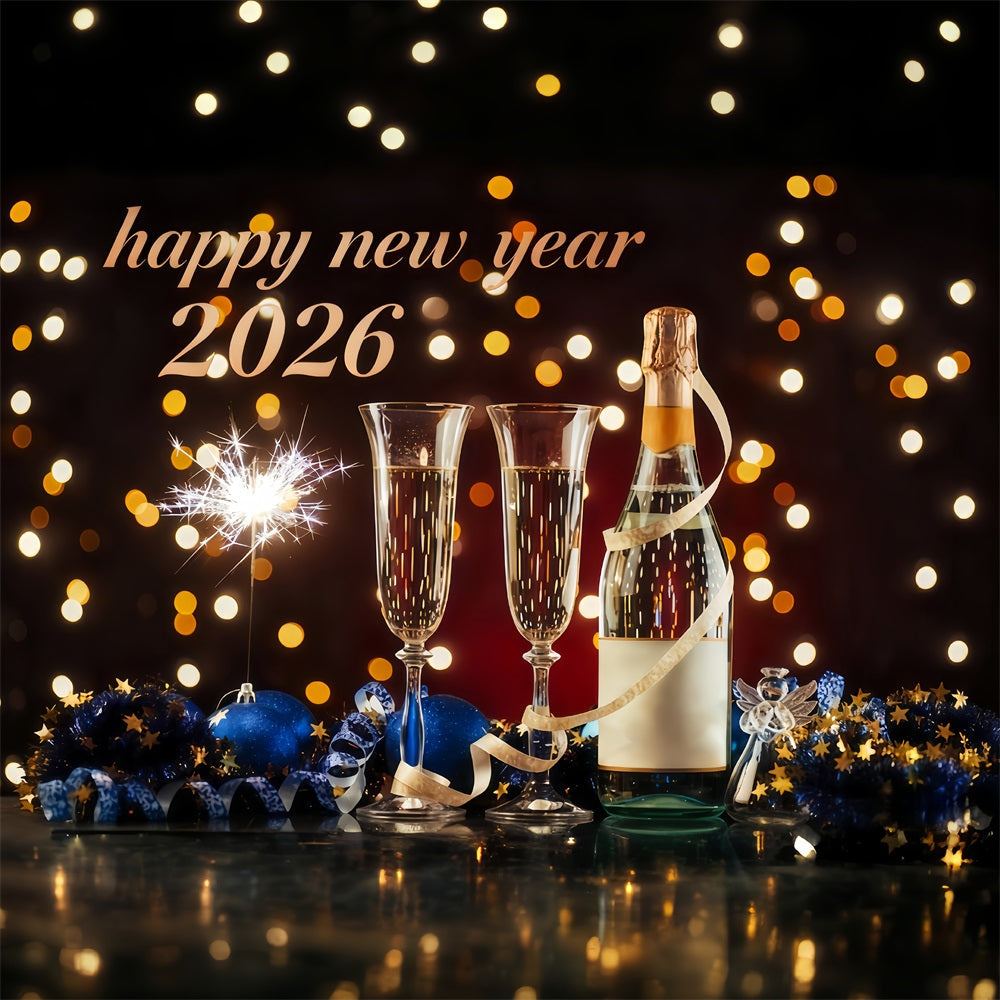 Silvester-Hintergrund Eleganter Toast Mitternachtslichter Frohes Neues Jahr-Hintergrund MRR10-7