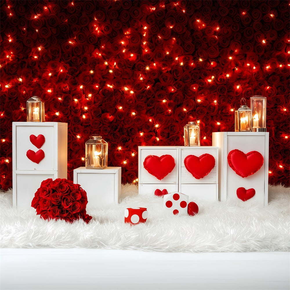 Ideen für Valentinstag-Hintergründe Rote Rosen Kerzenschein Valentinstag-Hintergründe MRR11-104