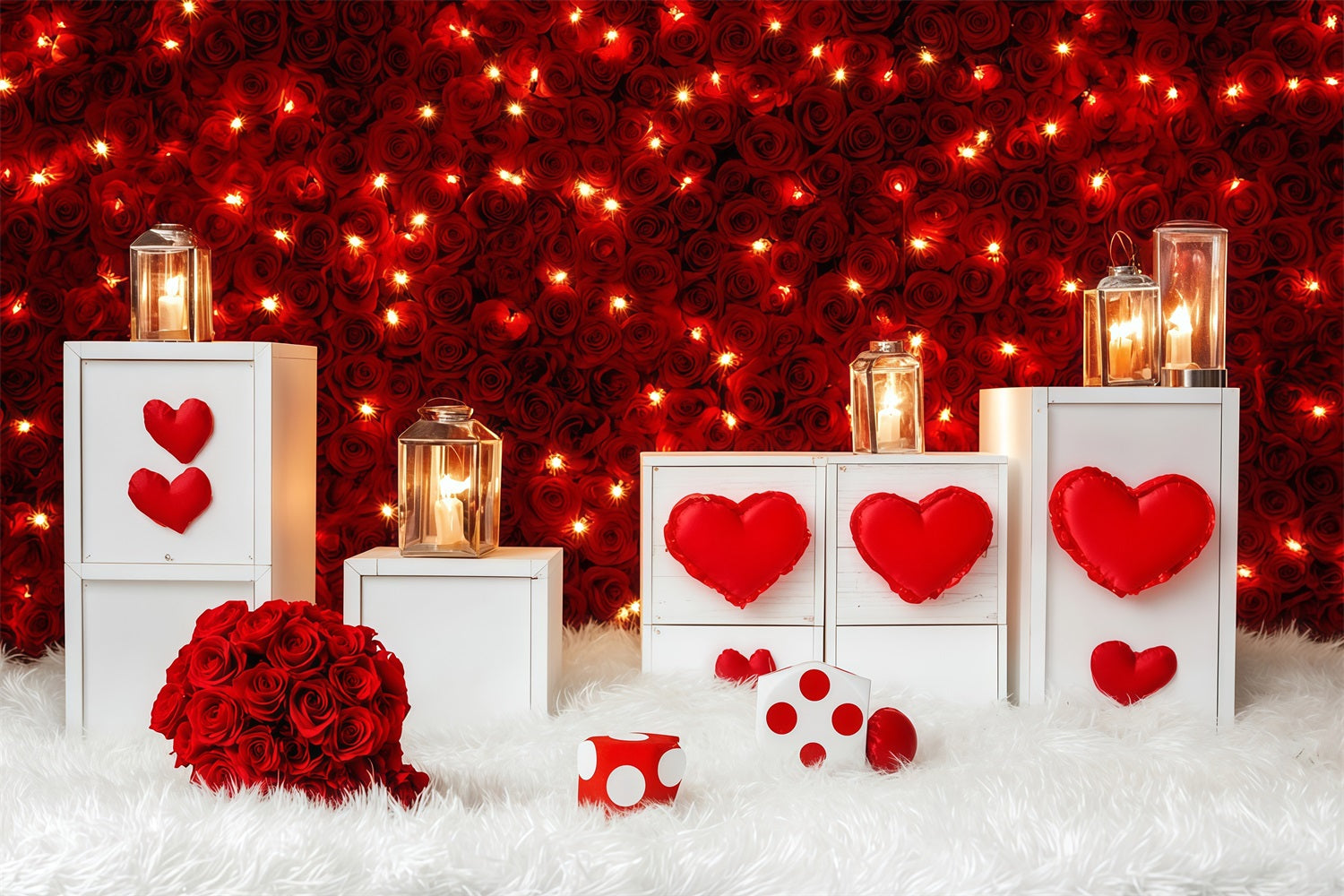 Ideen für Valentinstag-Hintergründe Rote Rosen Kerzenschein Valentinstag-Hintergründe MRR11-104