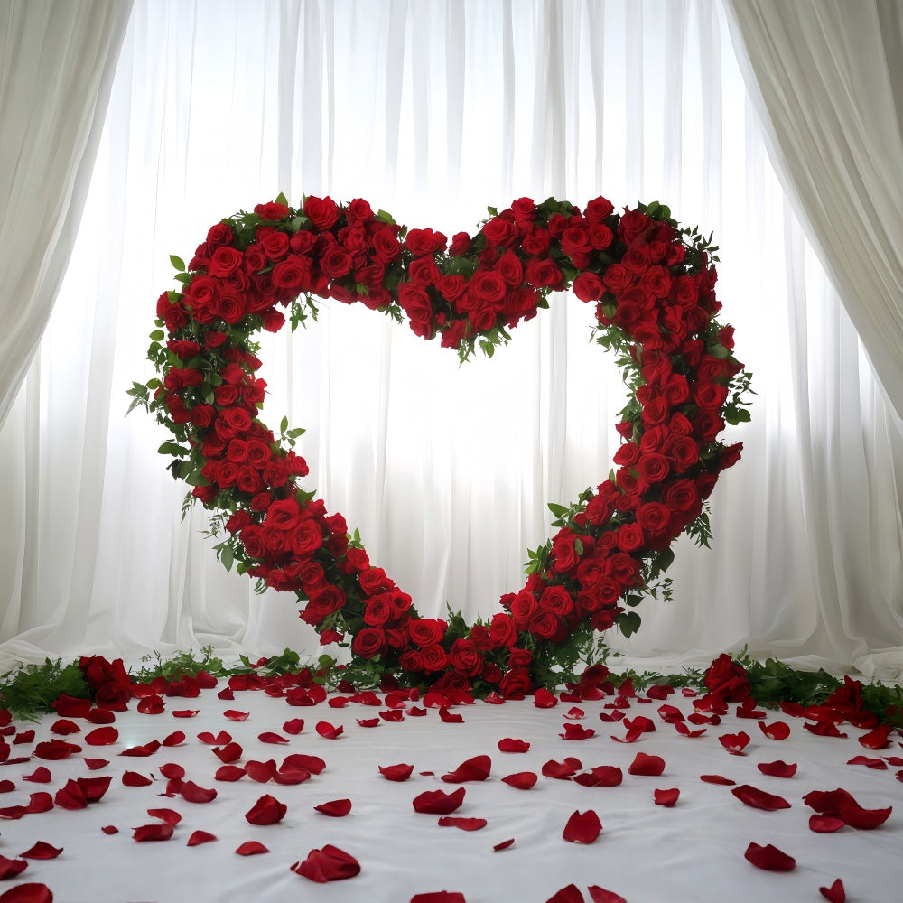 Valentinstag-Hintergrund mit Herzen Rosenblüten Liebesherz Valentinstag-Hintergrund MRR11-114