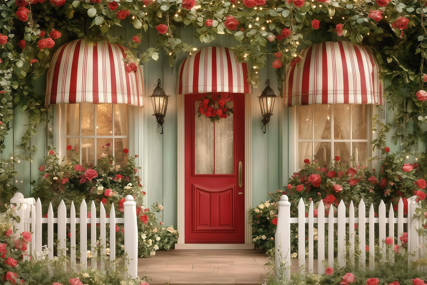 Valentinstag-Fotohintergründe Blumengartenhaus Valentinstag-Hintergrund MRR11-116