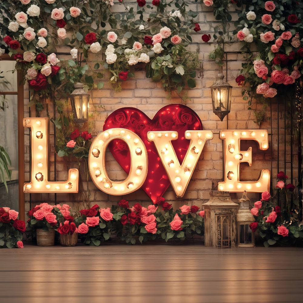 Valentinstag-Hintergrund Glitter Love Light Flower Valentinstag-Hintergrund MRR11-119