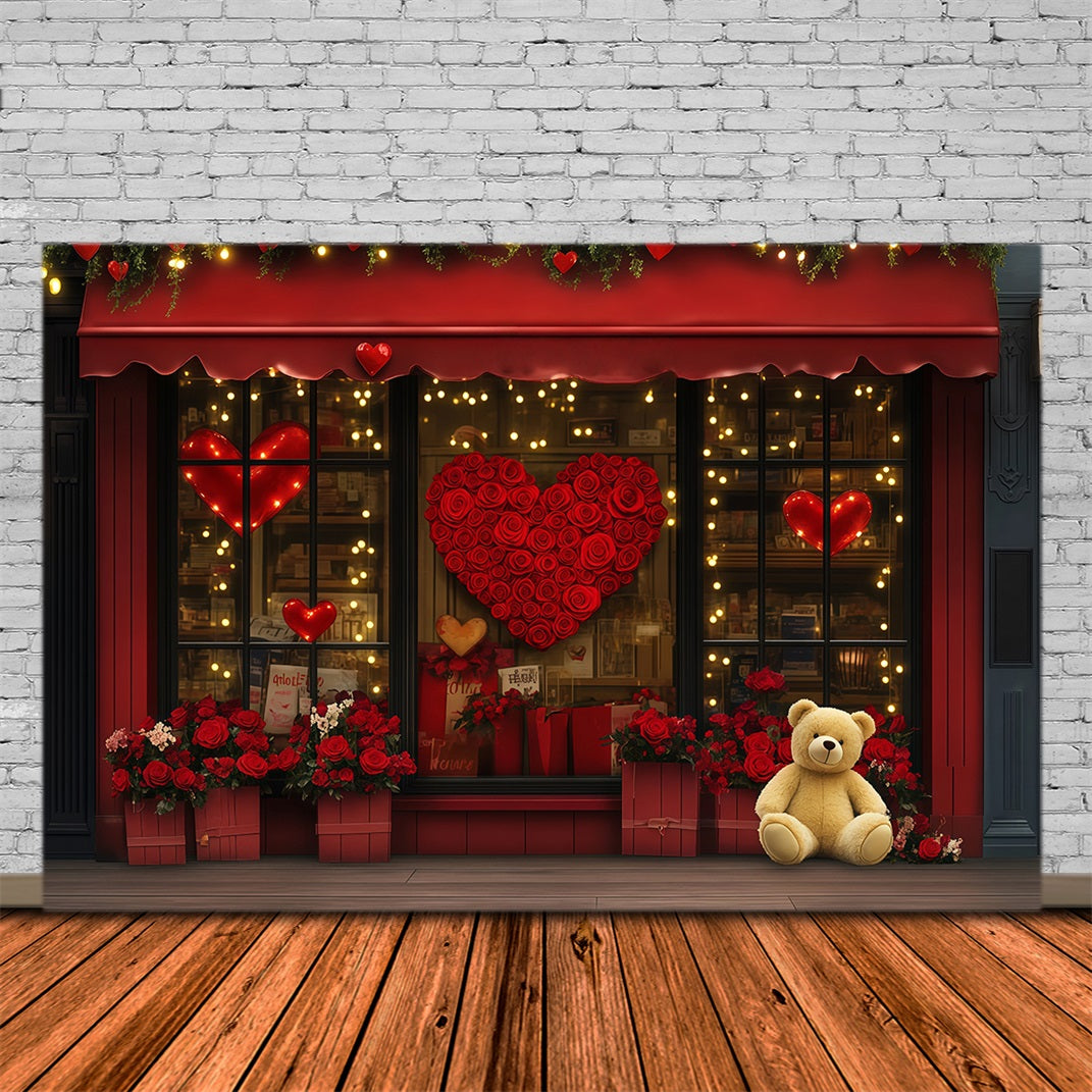 Valentinstag-Hintergrund Geschenkeladen Rote Rose Valentinstag-Hintergründe MRR11-120