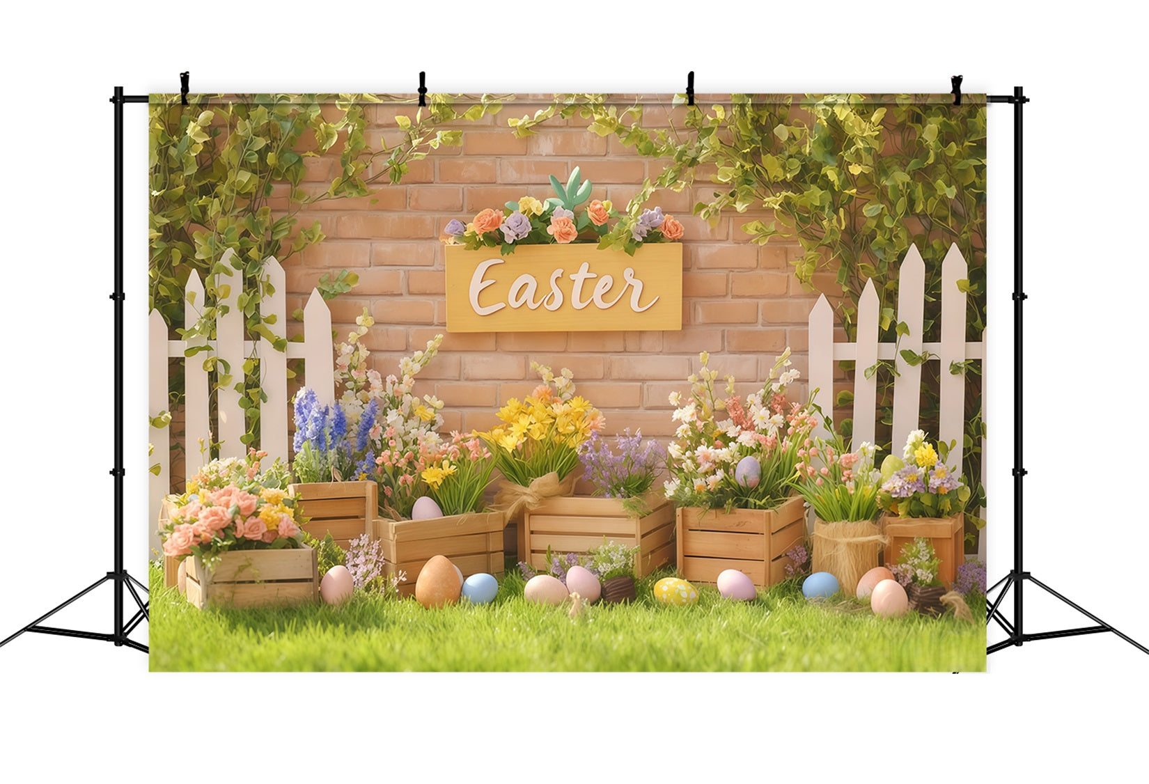 Ostereier-Hintergrund Heller Frühlingshase-Veranda Ideen für Osterhintergründe MRR11-94