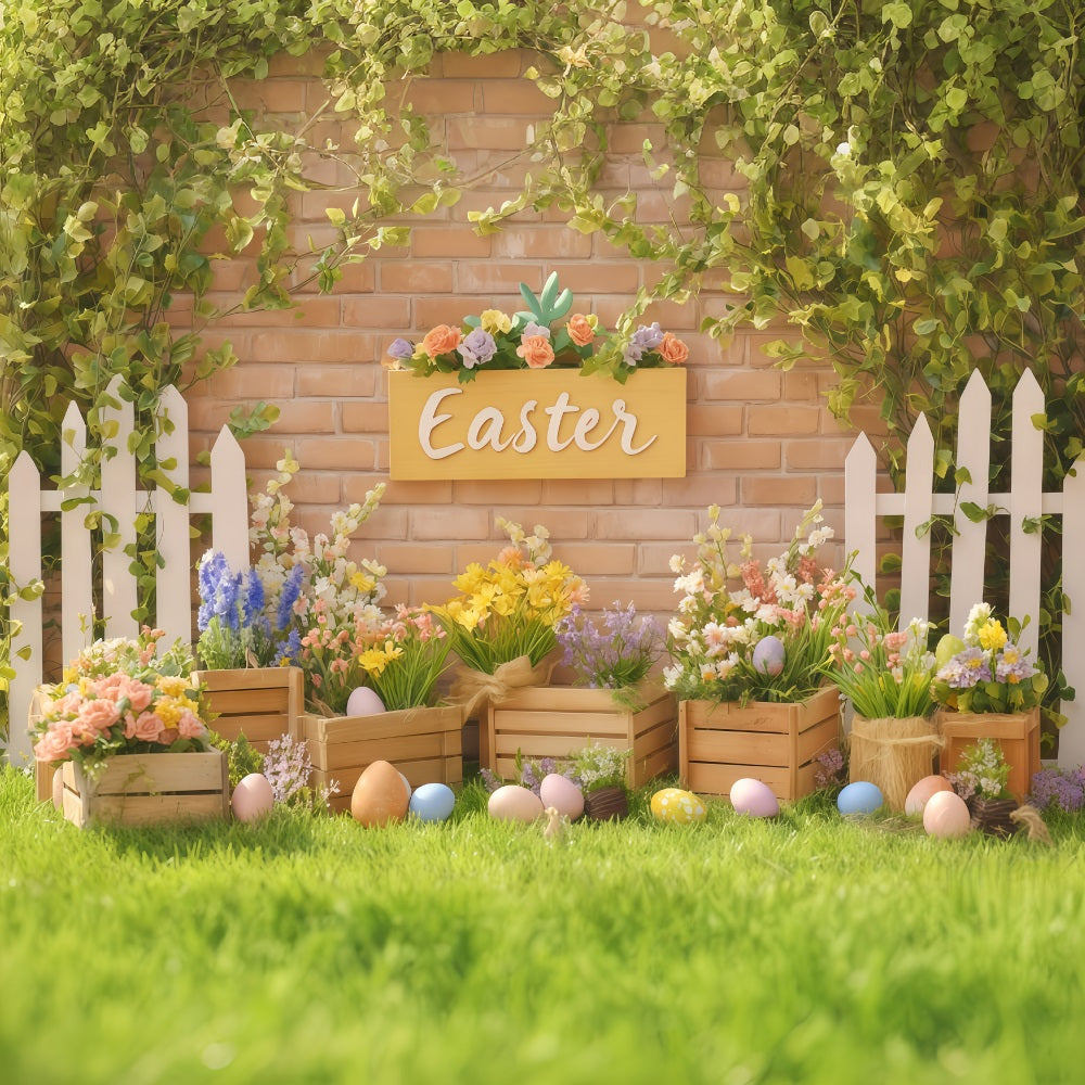 Ostereier-Hintergrund Heller Frühlingshase-Veranda Ideen für Osterhintergründe MRR11-94