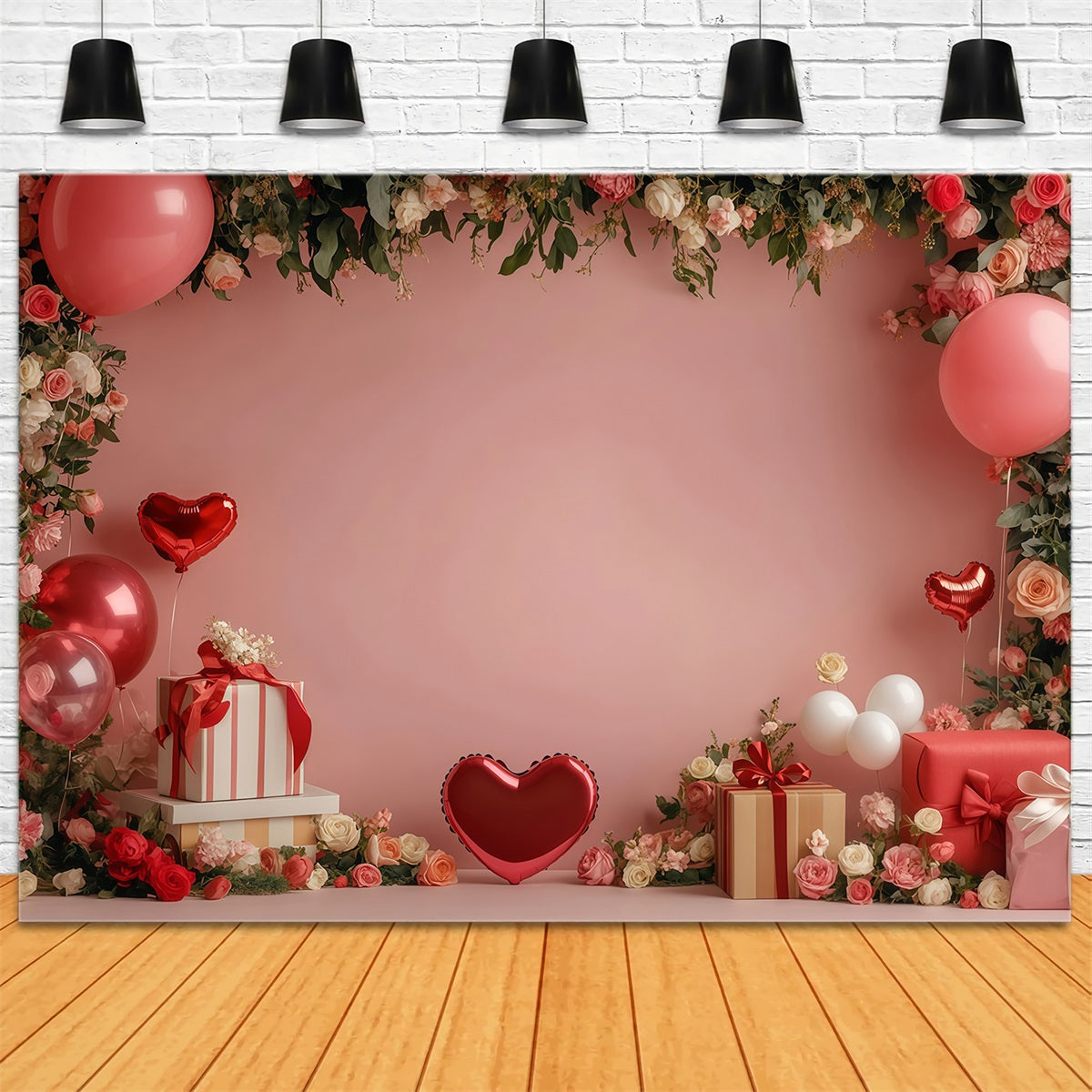 Valentinstag-Hintergrund Romantisches rosa Geschenk Garten Valentinstag-Hintergrund MRR11-97