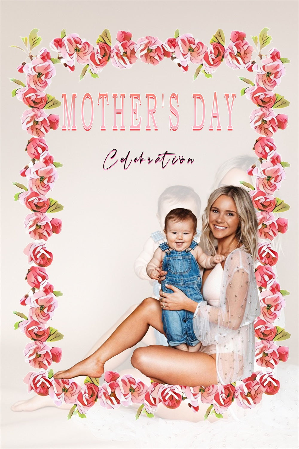 Muttertag Fotokulissen Eleganter Rosenbogen Personalisierte Kulisse MRR3-112
