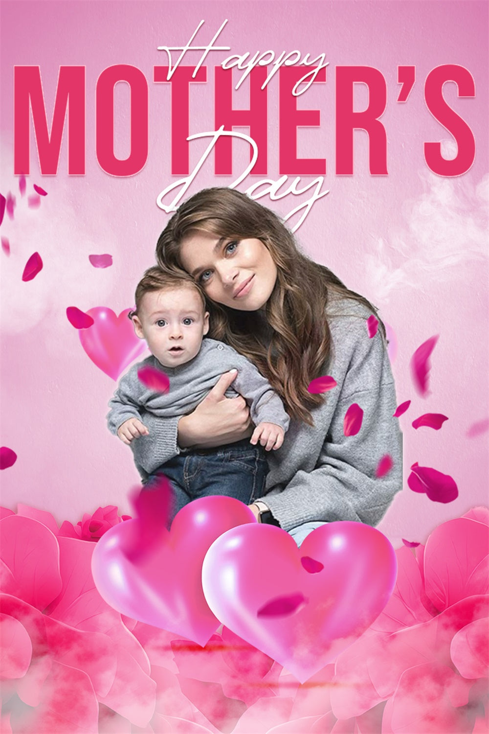 Muttertag Backdrop Loving Hearts Roses Custom Backdrop MRR3-119