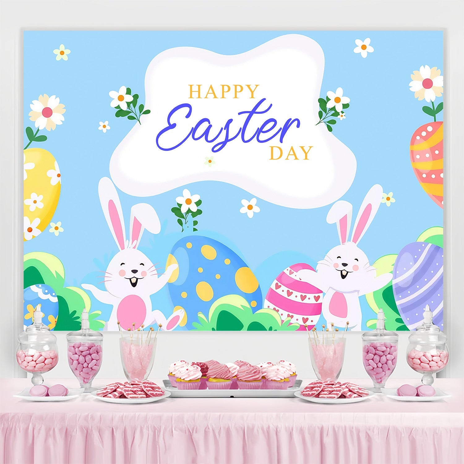 Fotohintergrund Ostern Fröhliche Hasen-Eierjagd Individueller Hintergrund MRR3-122