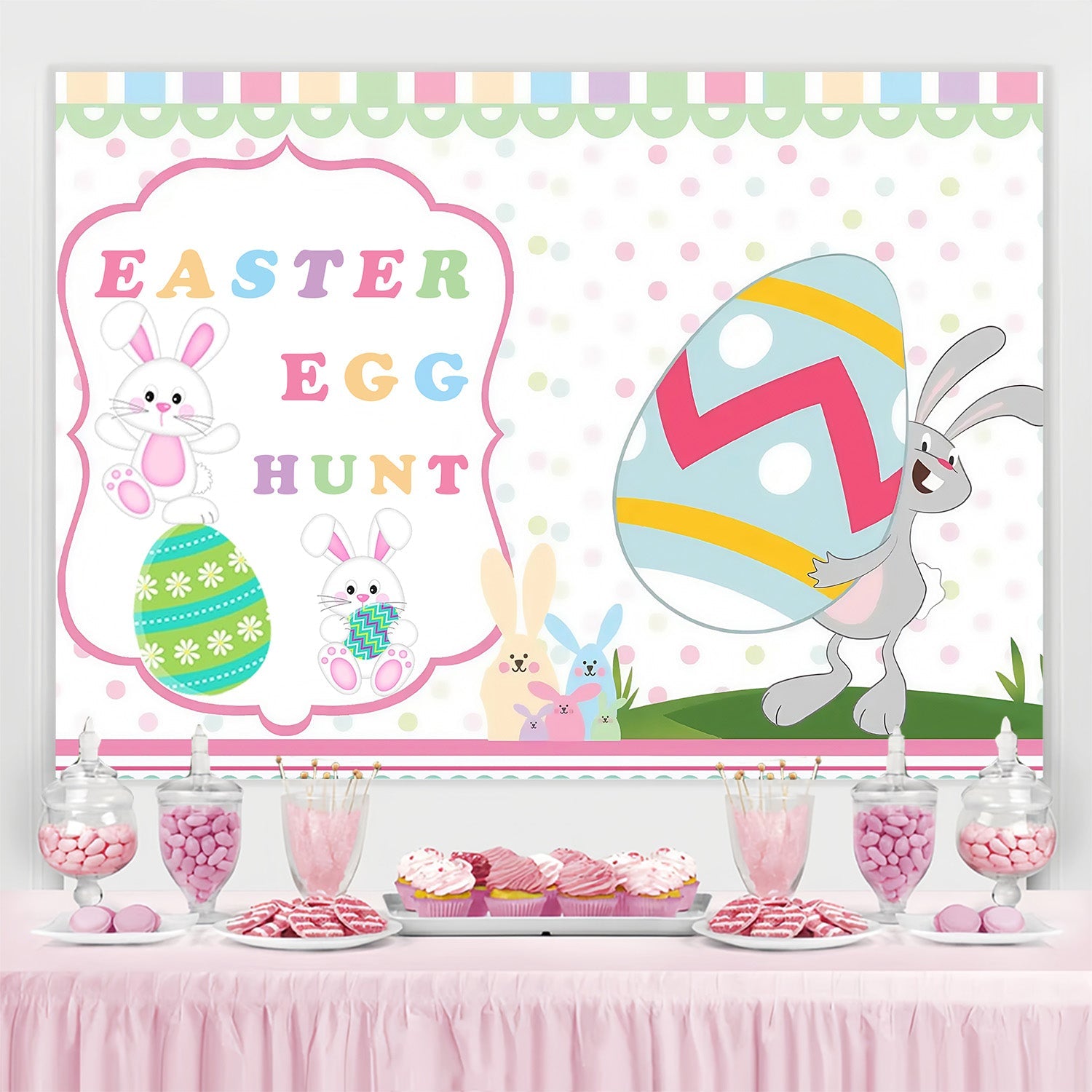 Fotohintergrund für Ostern niedlichen Hasen Ostern benutzerdefinierte Hintergrund MRR3-126