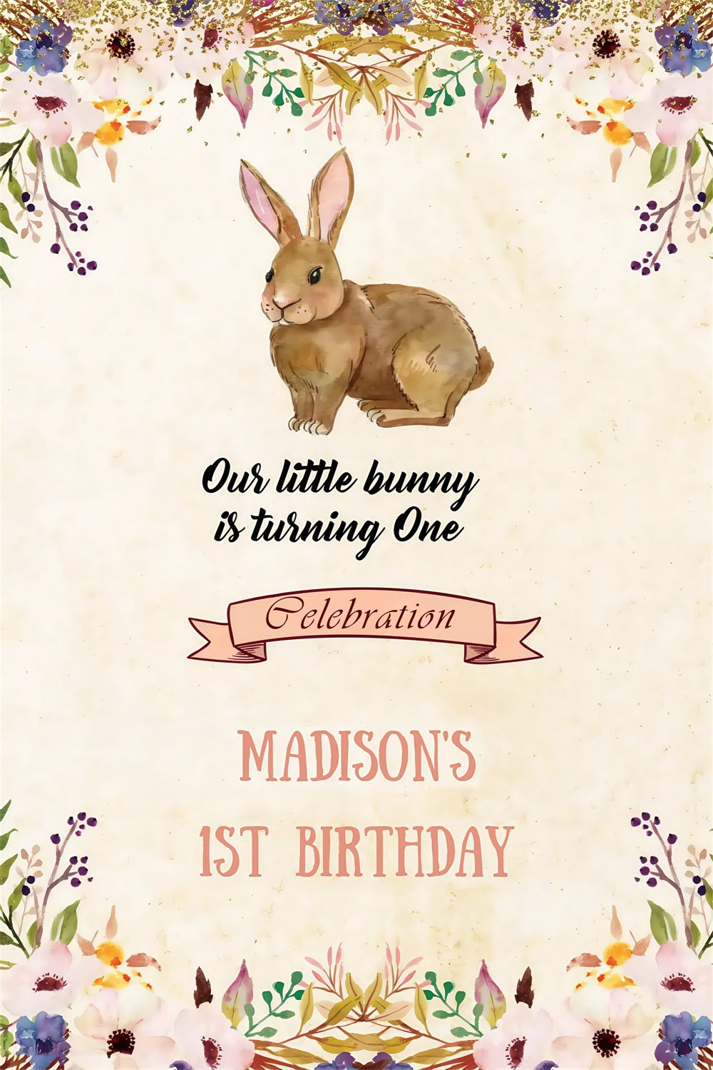 Ostern Fotokulisse Eiergirlande Fröhlicher Hase Individueller Hintergrund MRR3-138