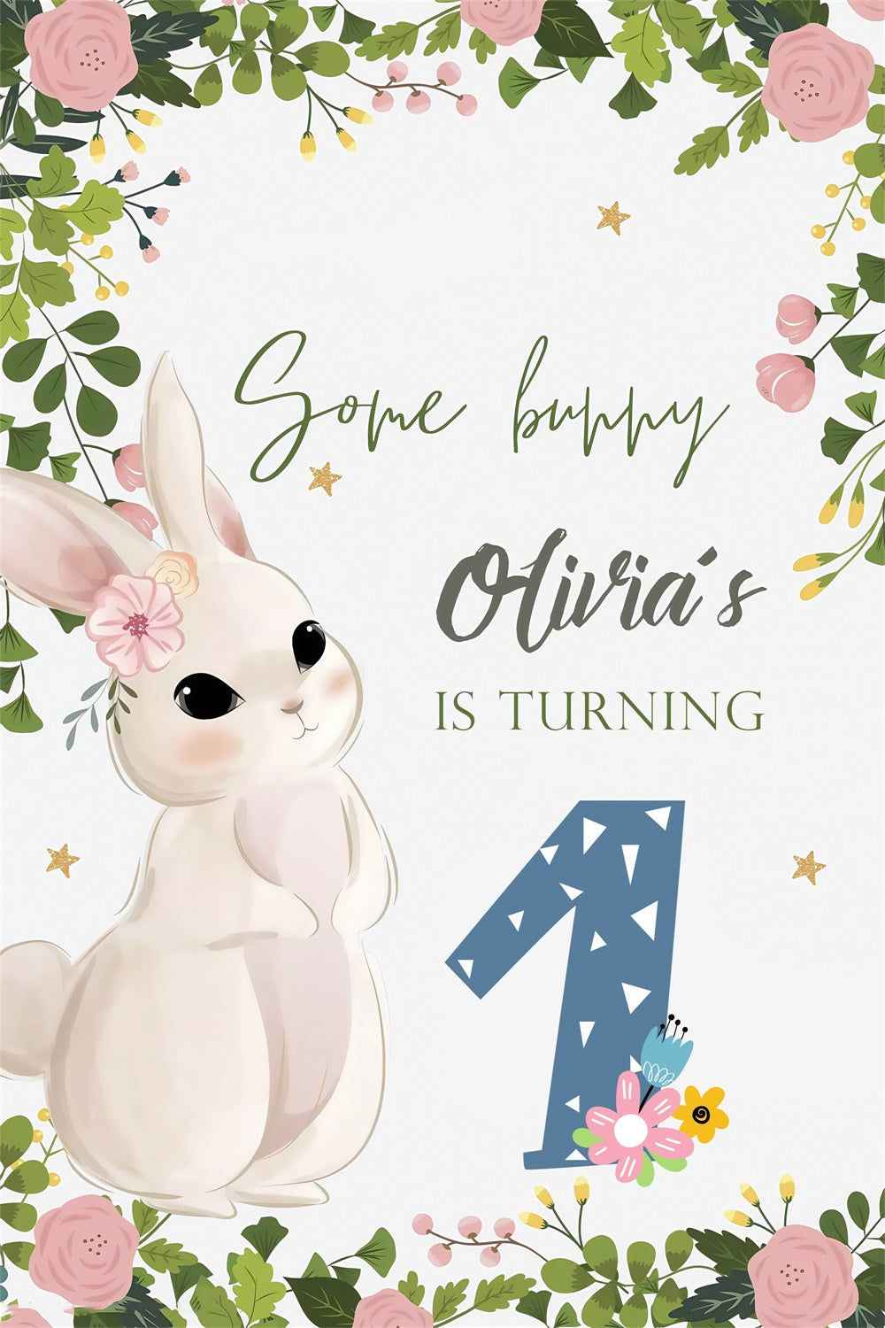 Ostern Fotohintergrund Sanfte Hasenblüten Party Individueller Hintergrund MRR3-140