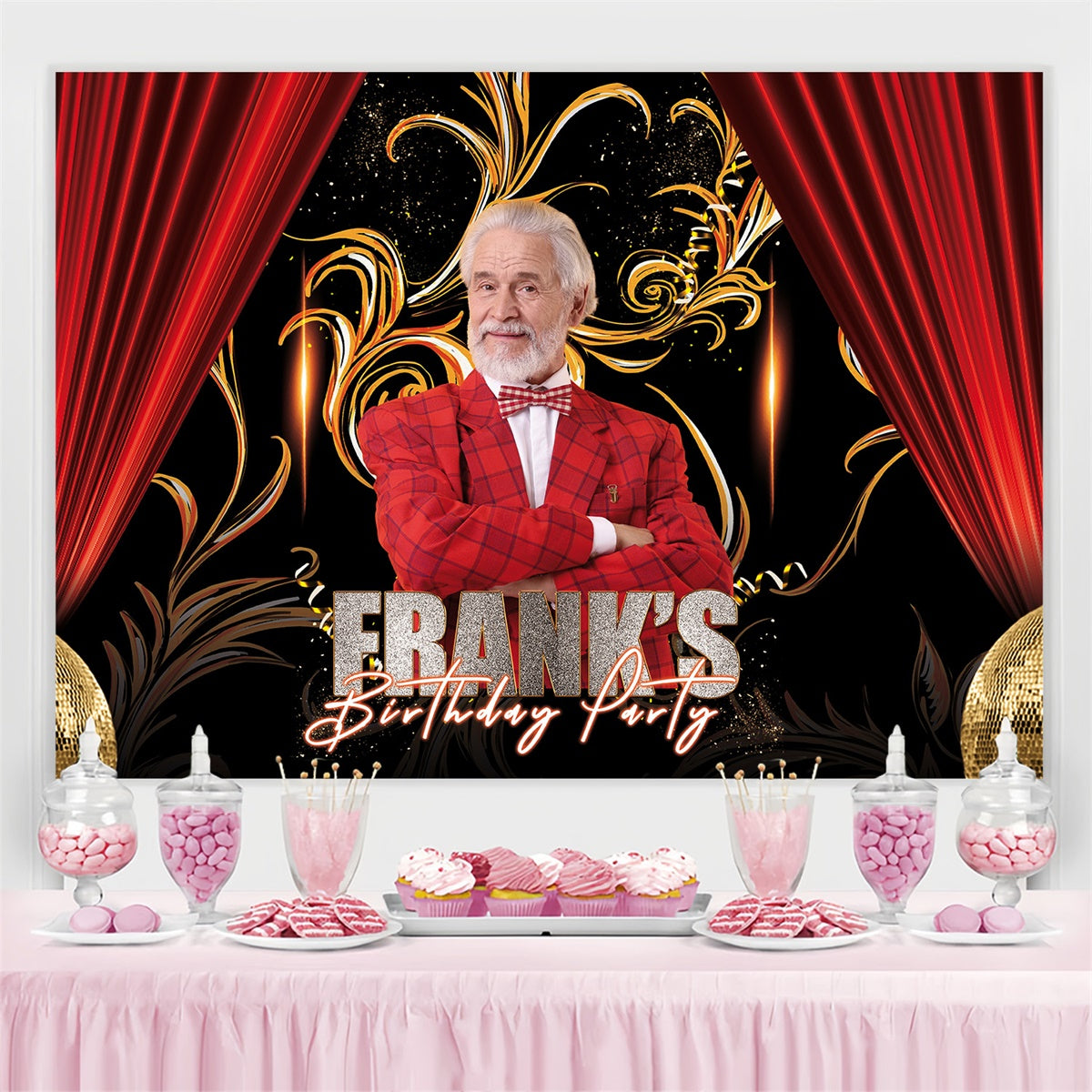 Personalisierte Geburtstag Backdrop Classy Vintage Mann Geburtstag Backdrop MRR3-156