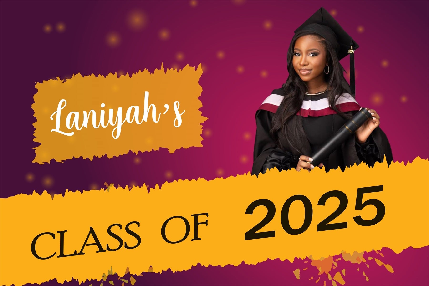 2025 Graduation Backdrop Bold Lila Benutzerdefinierte Party Graduation Backdrop MRR3-190