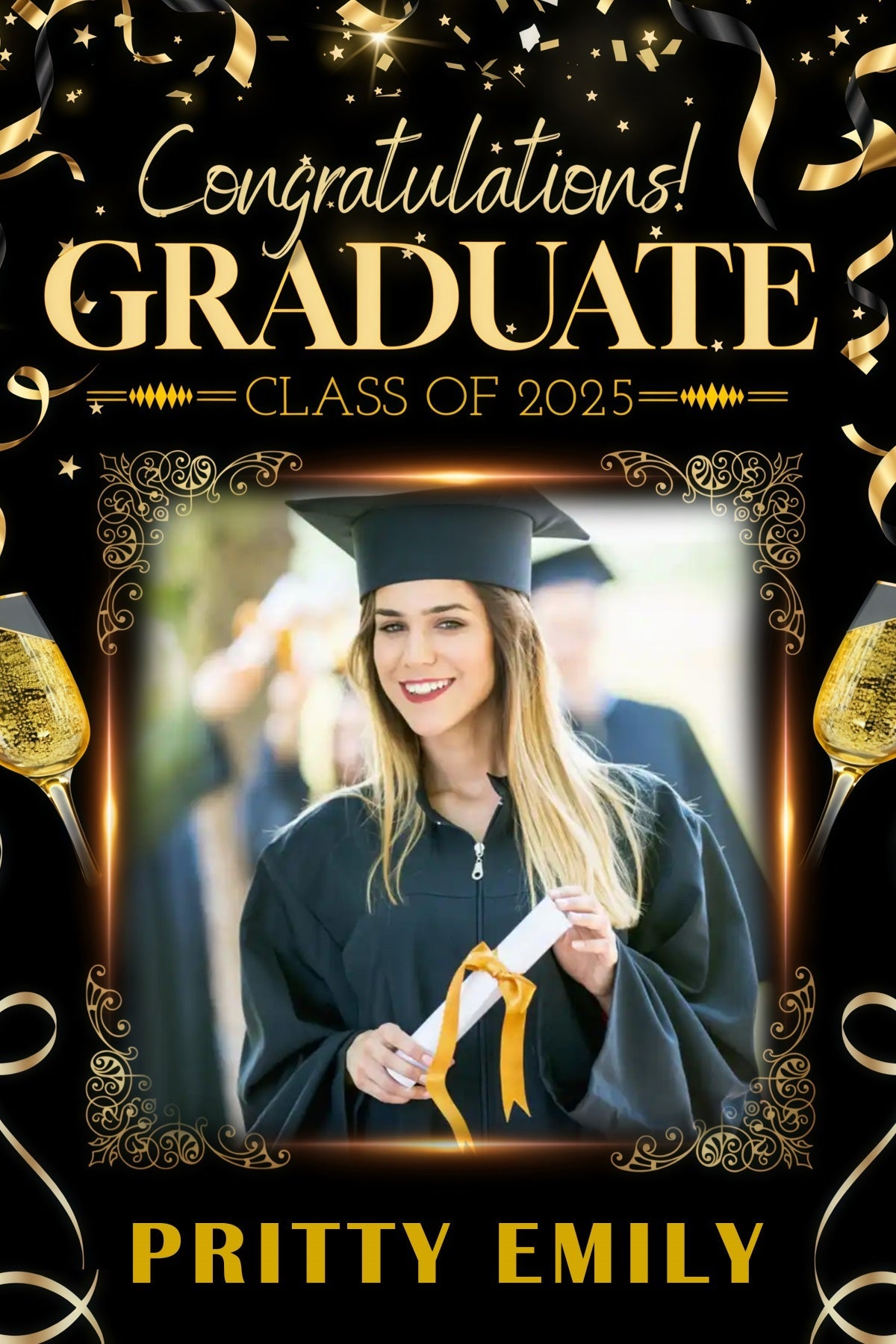 Graduation Backdrop Ideen Toast Konfetti Personalisierte Party Graduation Backdrop MRR3-197