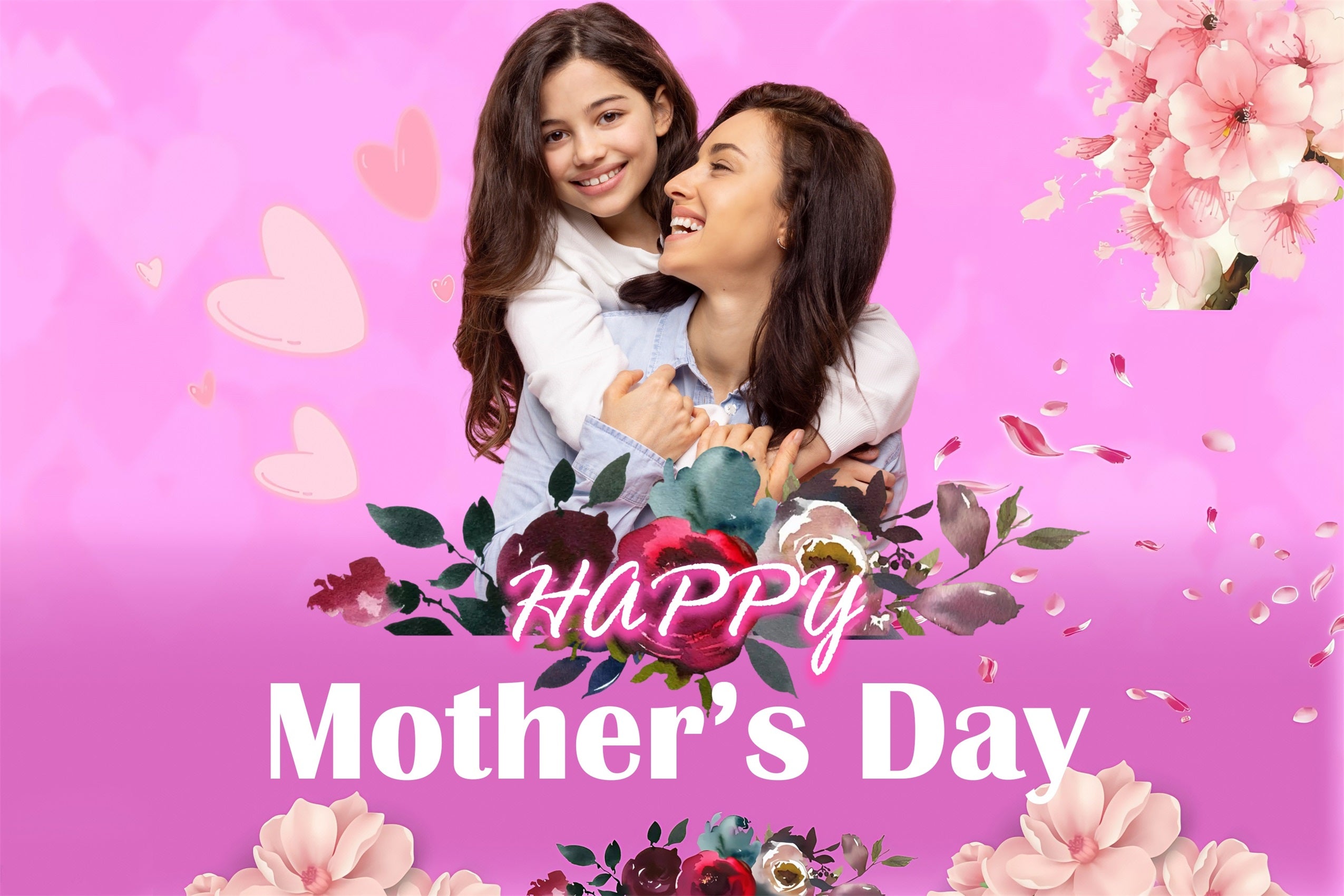 Mothers Day Backdrops Moments Surrounded Blooms Personalisierter Hintergrund MRR3-54