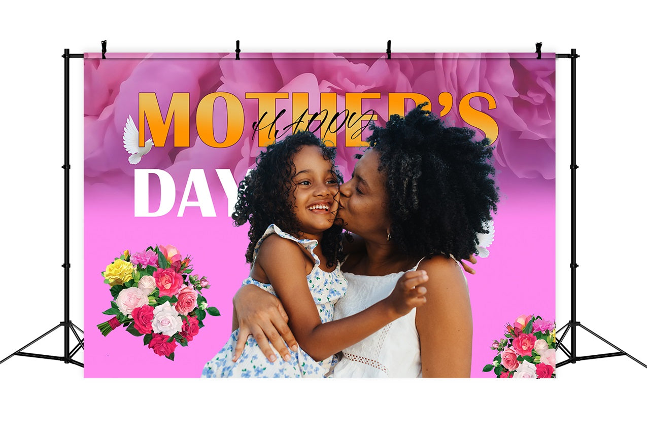 Muttertagskulisse Blumen Vögel Liebe Personalisierte Kulisse MRR3-55