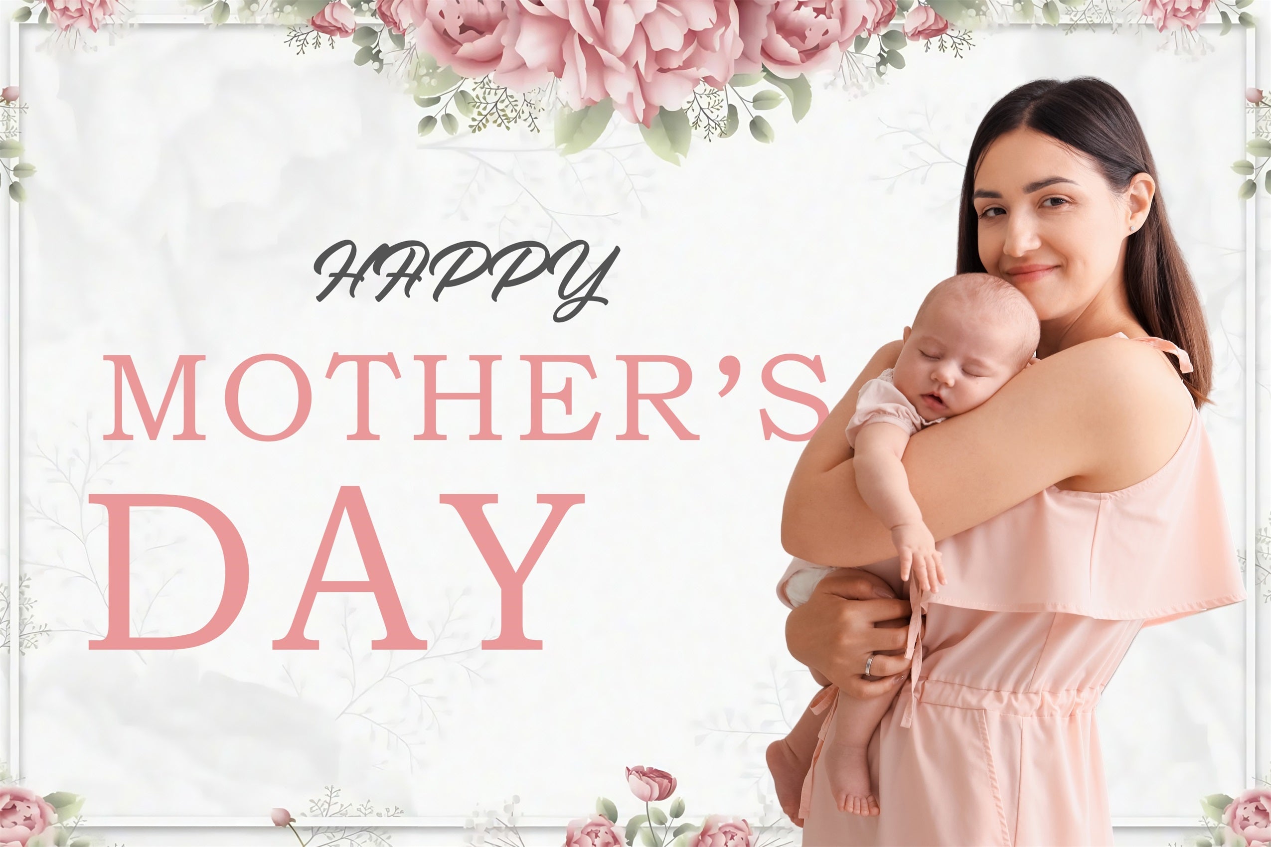 Mothers Day Backdrops Floral Surrounding Love Personalisierter Hintergrund MRR3-58